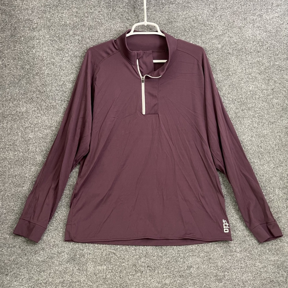 Stio Divide Pullover Shirt Mens Sz XL 1/4 Zip Drirelease Long Sleeve Burgundy